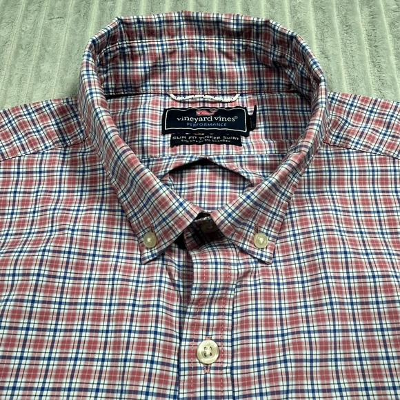 Vineyard Vines Performance Slim Fit Tucker Button Down Shirt Men's M Preppy Date - Picture 8 of 16